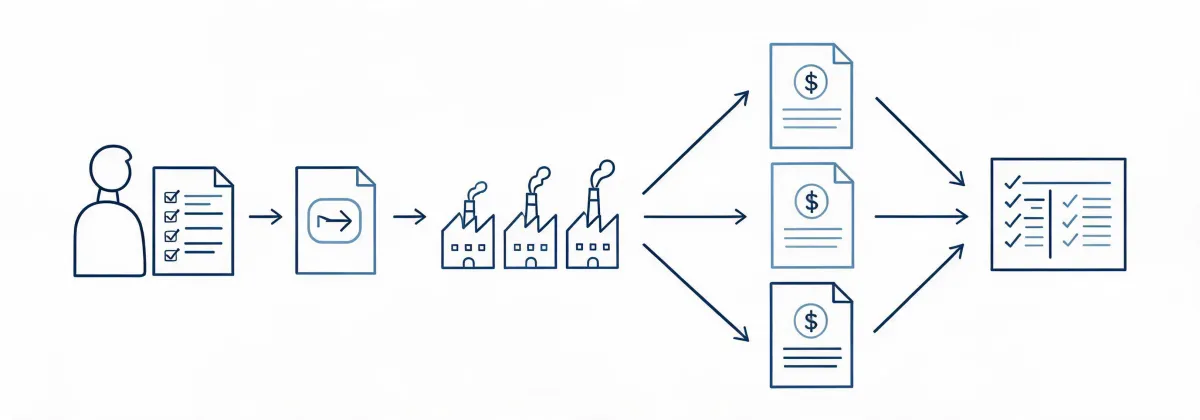 Buyer-side sourcing workflow illustration